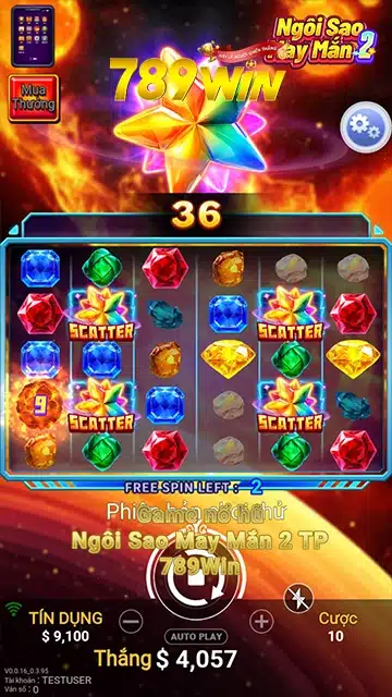 Giao diện slot game Ngôi Sao May Mắn TP 267789